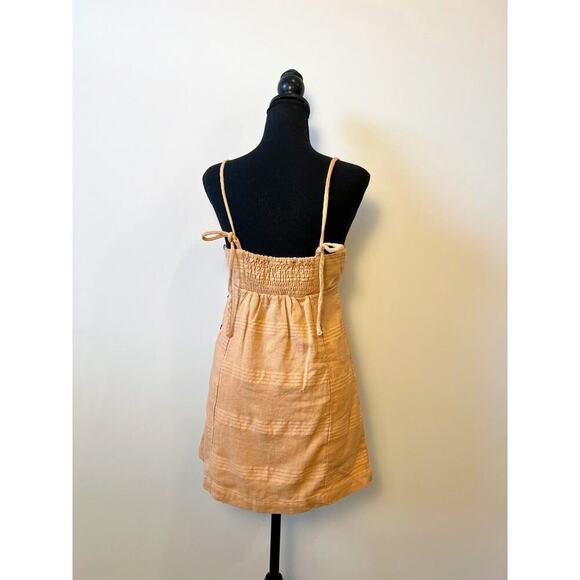 Free People Go Go Em Skort Romper Endless Summer Peach XS/Small Striped Canvas - Picture 3 of 6